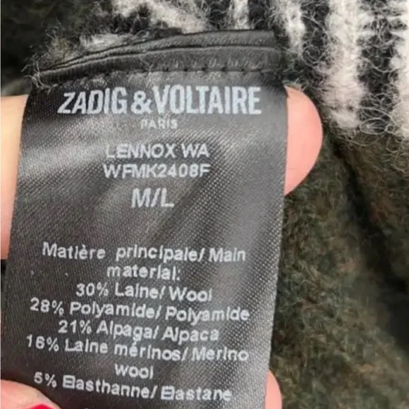 Zadig & Voltaire Lennox Hooded Zip Cardigan
Color : Green
size M-L EUC - Picture 10 of 12